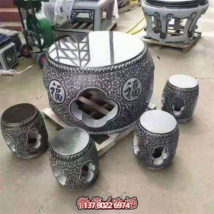 家用戶(hù)外仿古大理石石桌石凳