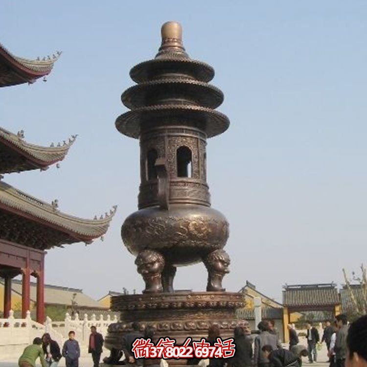 精美鑄銅大型寶蓋香爐，祈福燒香進(jìn)寶