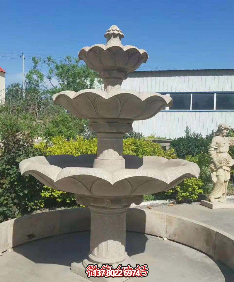 多層噴泉雕塑，裝點工廠區(qū)