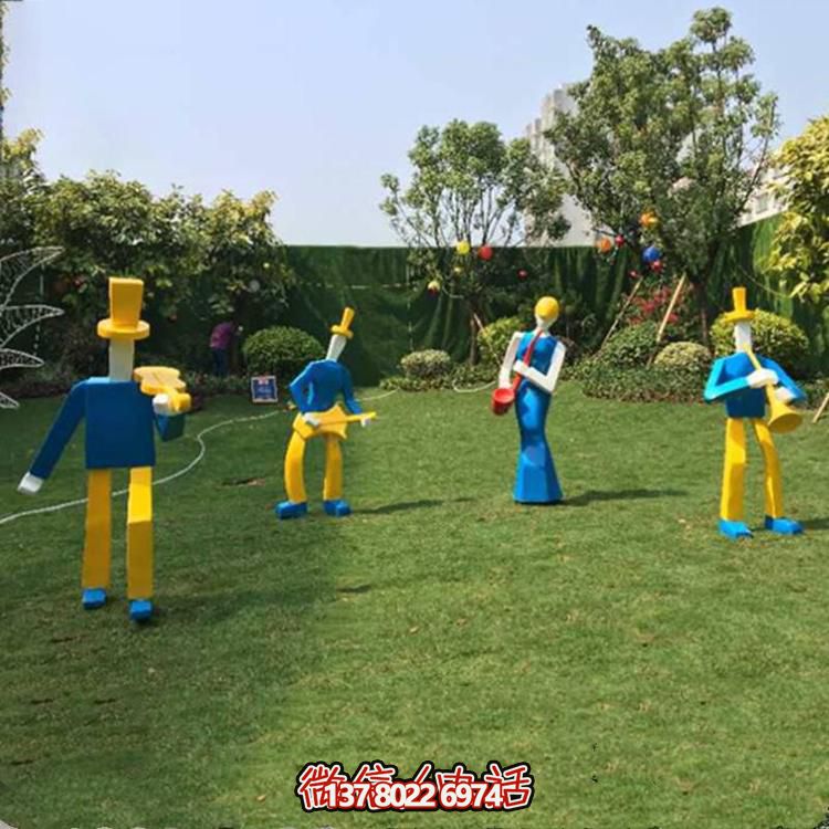 多功能玻璃鋼雕塑，以幾何抽象形態(tài)演奏樂器與人物