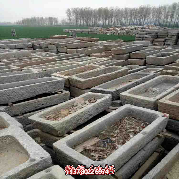 精美的大理石石雕長(zhǎng)方形老石槽