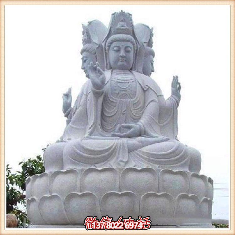 大理石觀音石雕，滴水祈福