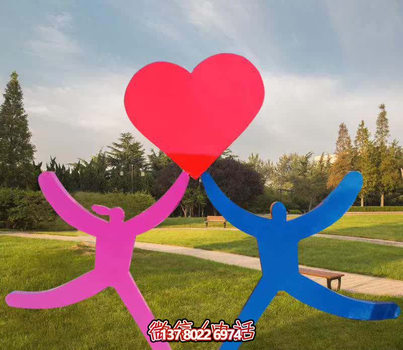 玻璃鋼裝飾彩繪創(chuàng)意雕塑，給公園廣場(chǎng)增添愛心愛情