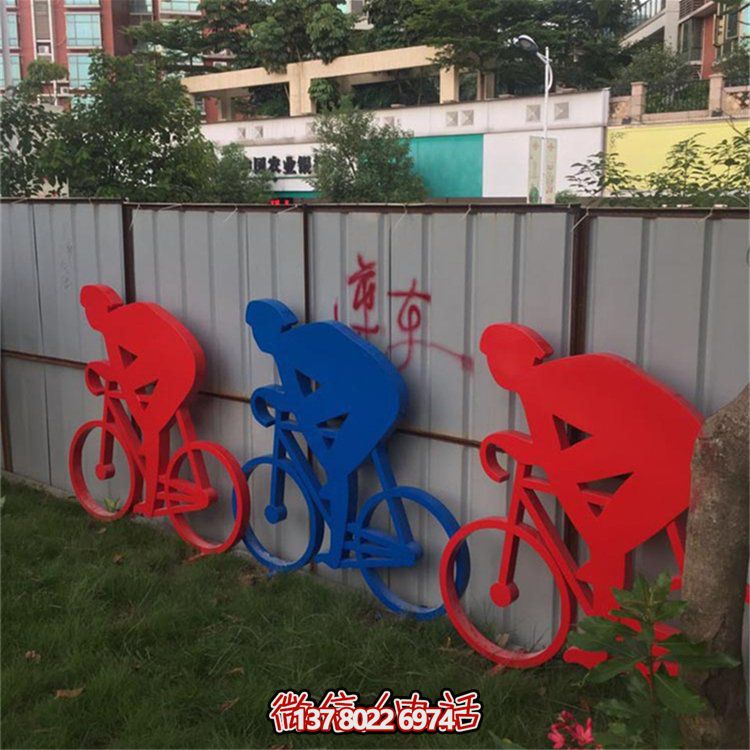 自行車雕塑——不銹鋼戶外運(yùn)動裝飾