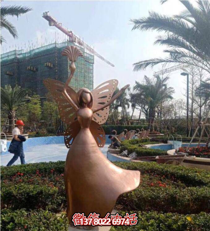 玻璃鋼景區(qū)雕塑，夢幻般的仙子、公主、天使、精靈、蝴蝶、小人像