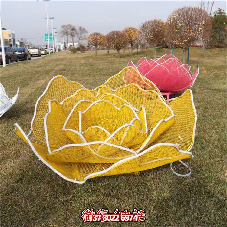 不銹鋼玫瑰花鏤空雕塑擺件，點(diǎn)綴戶外公園花園