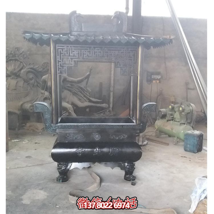 古典風(fēng)格鑄鐵香爐頂長(zhǎng)形擺件