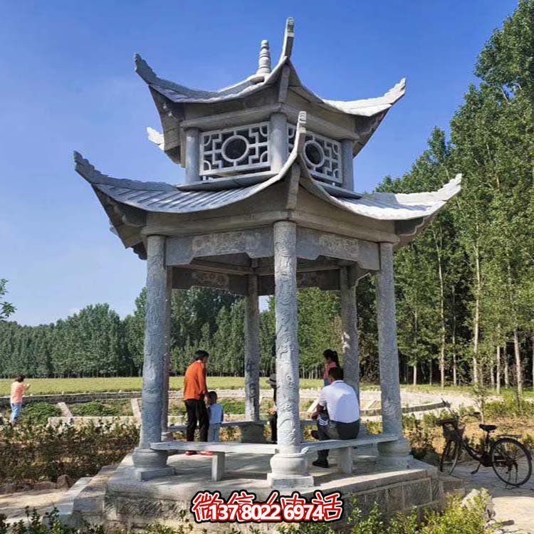 多層中式?jīng)鐾?，完美雕塑戶外公園
