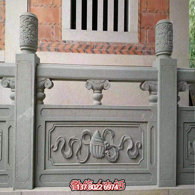 精美白玉雕刻護(hù)城河漢欄桿雕塑