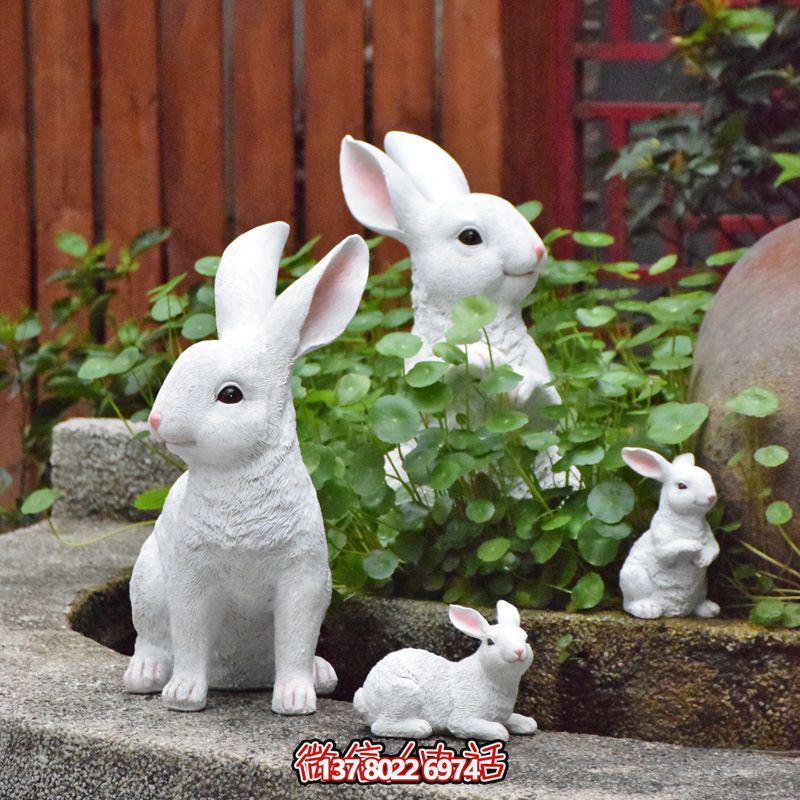 玻璃鋼兔子雕塑，點(diǎn)亮您的草坪