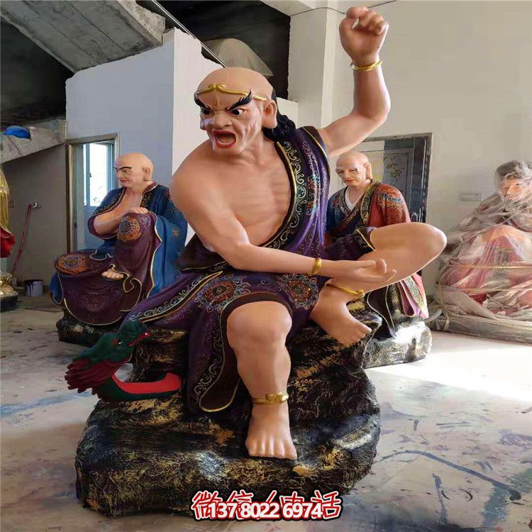 玻璃鋼十八羅漢彩繪雕塑，美麗神圣的景區(qū)裝飾