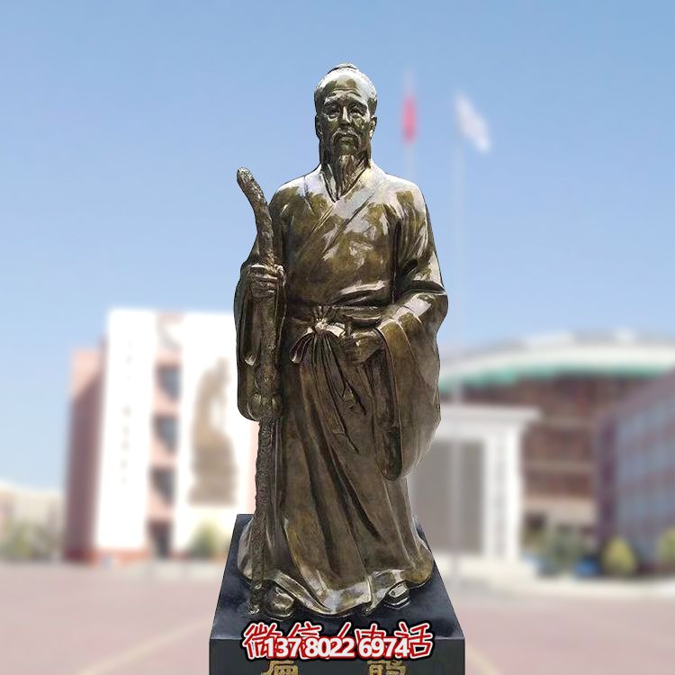 仿銅扁鵲雕塑，玻璃鋼制戶外裝飾