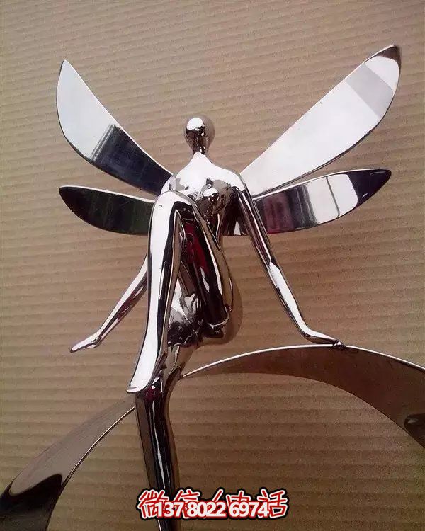 不銹鋼天使抽象雕塑，點(diǎn)亮校園景觀