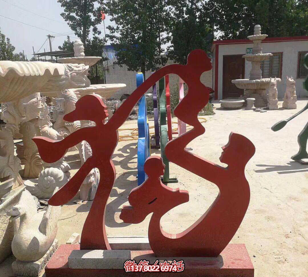 不銹鋼創(chuàng)意福字雕塑，點亮公園里的每一個角落