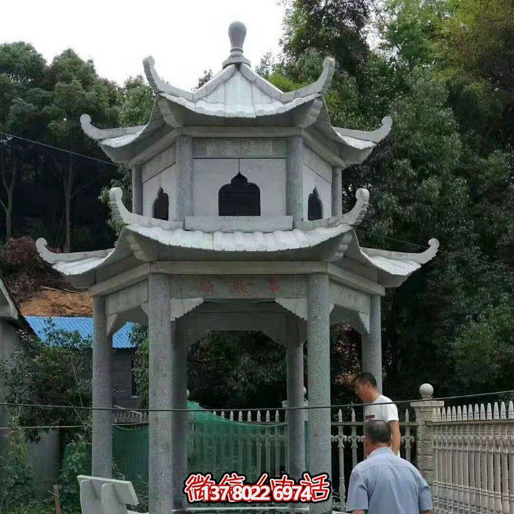 大型石雕涼亭，精美的室外裝飾