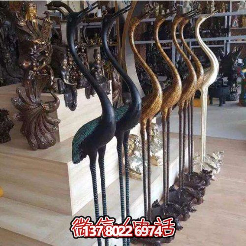 精美銅雕擺件，裝飾園林景區(qū)的丹頂鶴雕塑