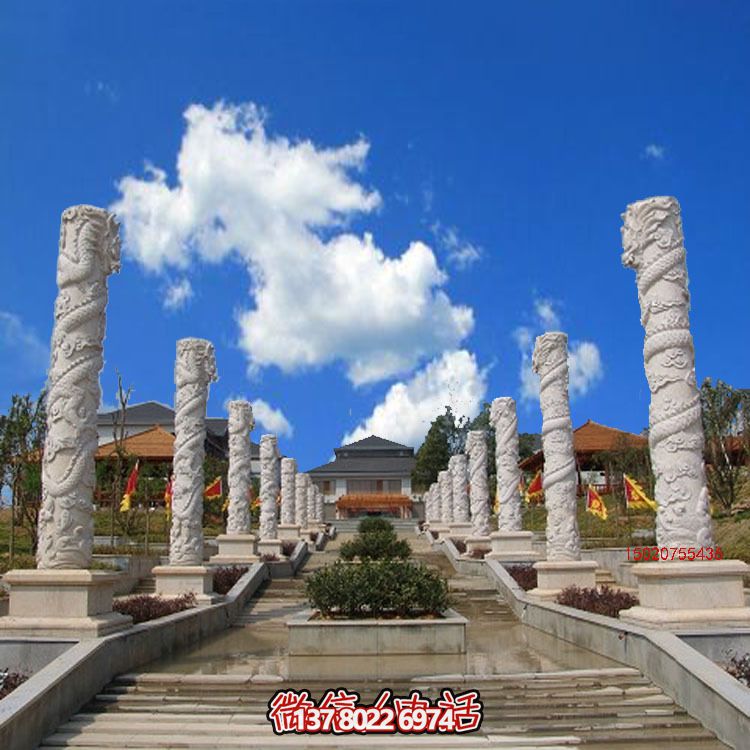 漢白玉龍柱石雕，傳承中華園林文化精髓