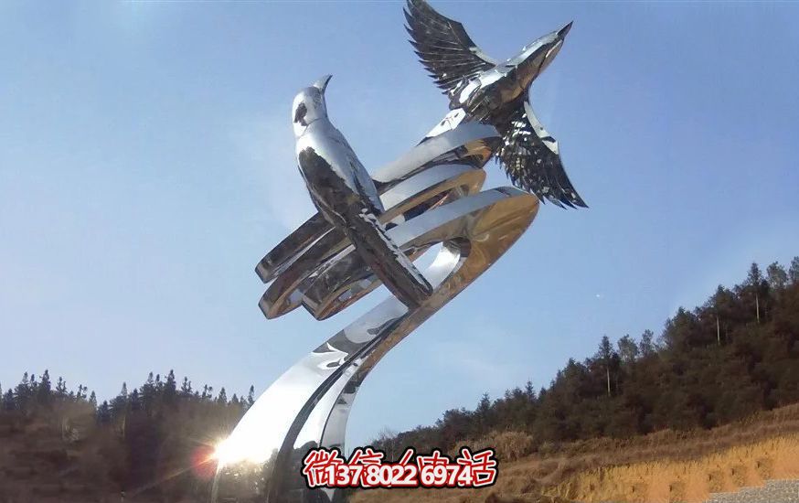 不銹鋼和平鴿雕塑，營造和諧的園林景觀