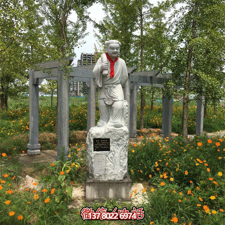 精美大理石石雕人物雕塑，增添園林美景