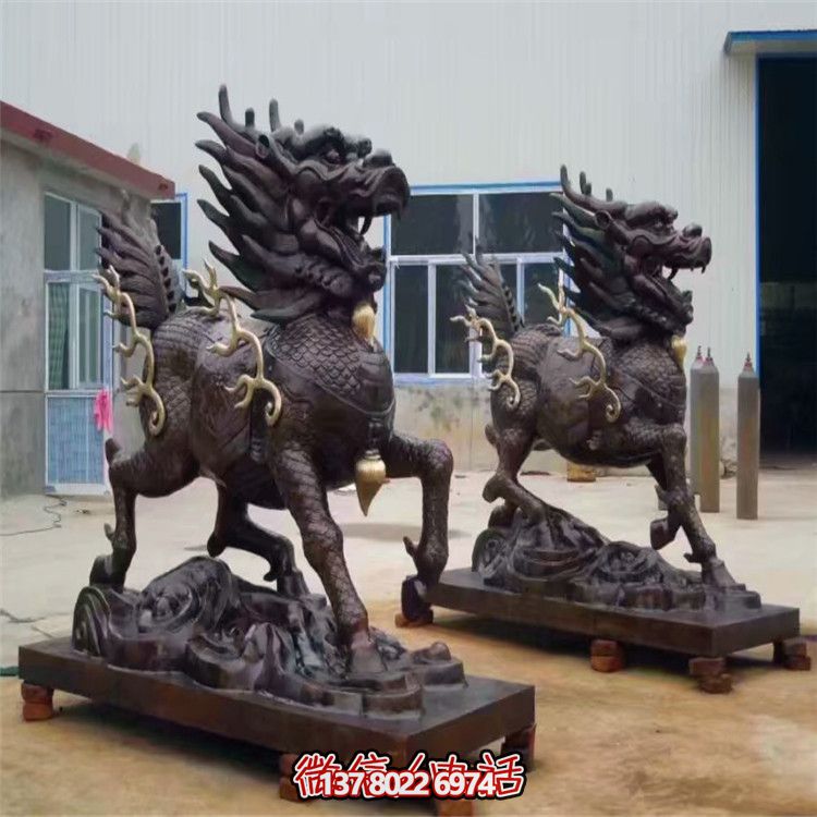 山水之藝，大型銅雕麒麟神雕塑