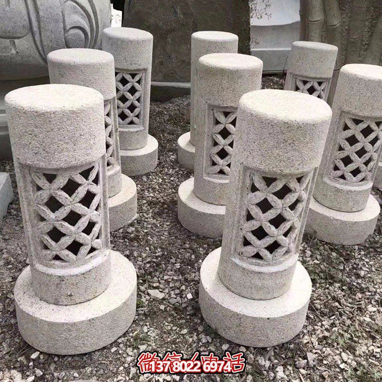 精美花崗巖石燈，燈具雕刻園林環(huán)境裝飾