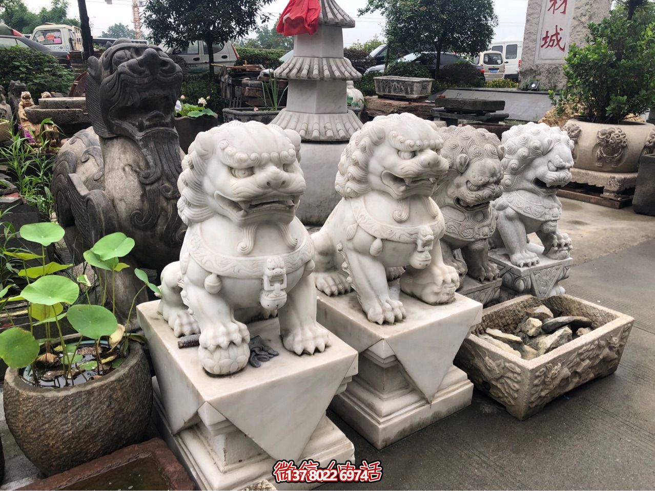精美獅子雕塑，企業(yè)招財(cái)納福