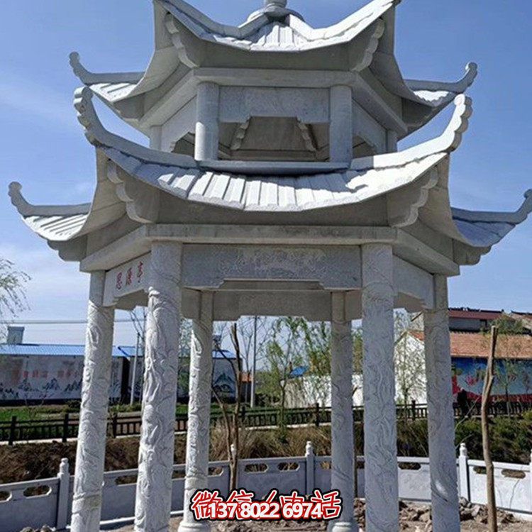 精美大理石石雕涼亭，打造完美的戶外園林景觀