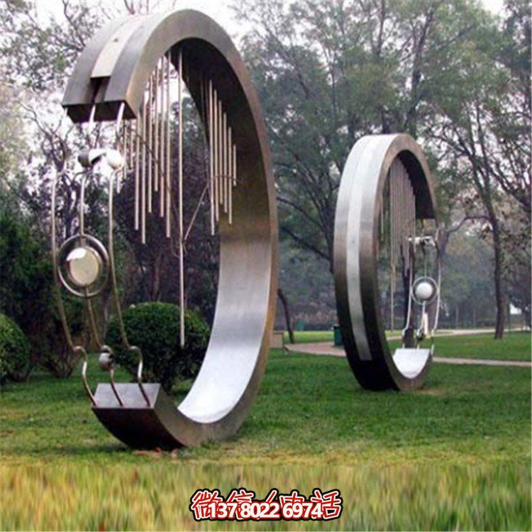 不銹鋼圓環(huán)創(chuàng)意雕塑，點亮園林景觀裝飾