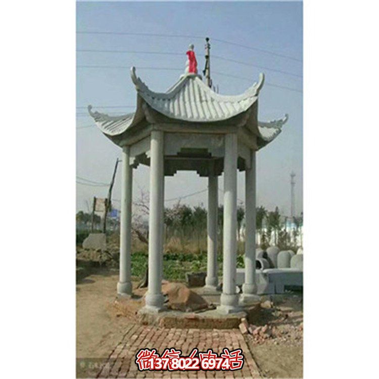 精美雕刻石頭涼亭，享受乘涼休息的樂趣