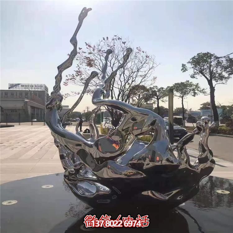 創(chuàng)意不銹鋼浪花雕塑，美化你的戶外廣場