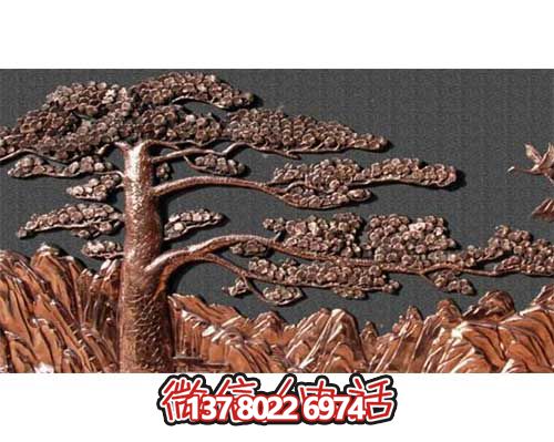 迎客松雕塑，紫銅裝飾室內(nèi)外公園廣場