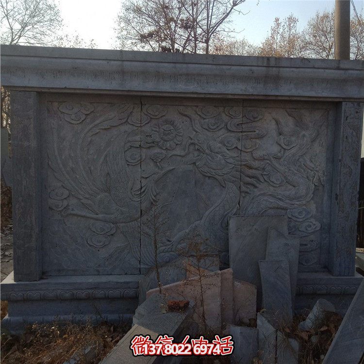 經(jīng)典中式庭院，清新山水浮雕照壁