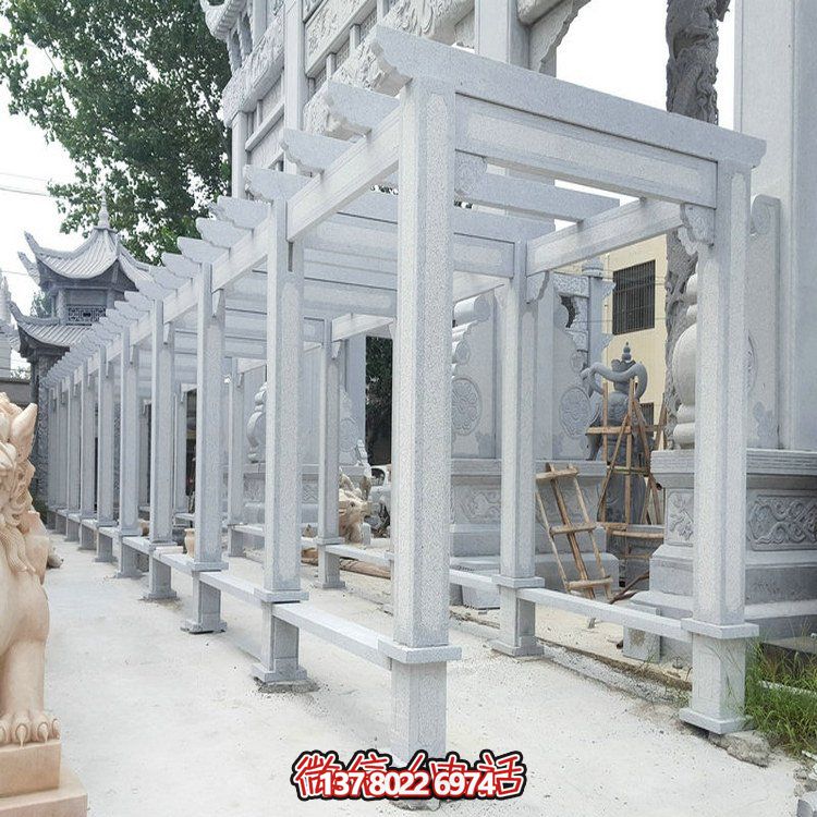 精美大理石石雕裝飾長廊，美化小區(qū)戶外環(huán)境