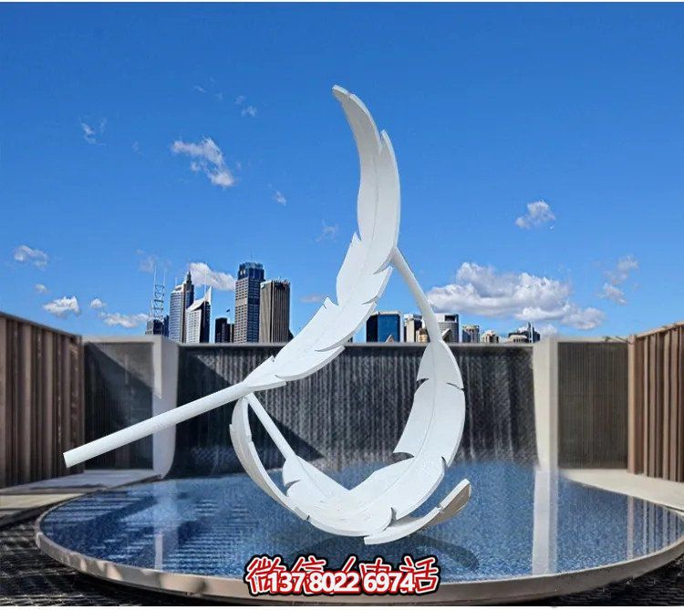 大型不銹鋼鏡面羽毛雕塑，創(chuàng)意園林景觀裝置
