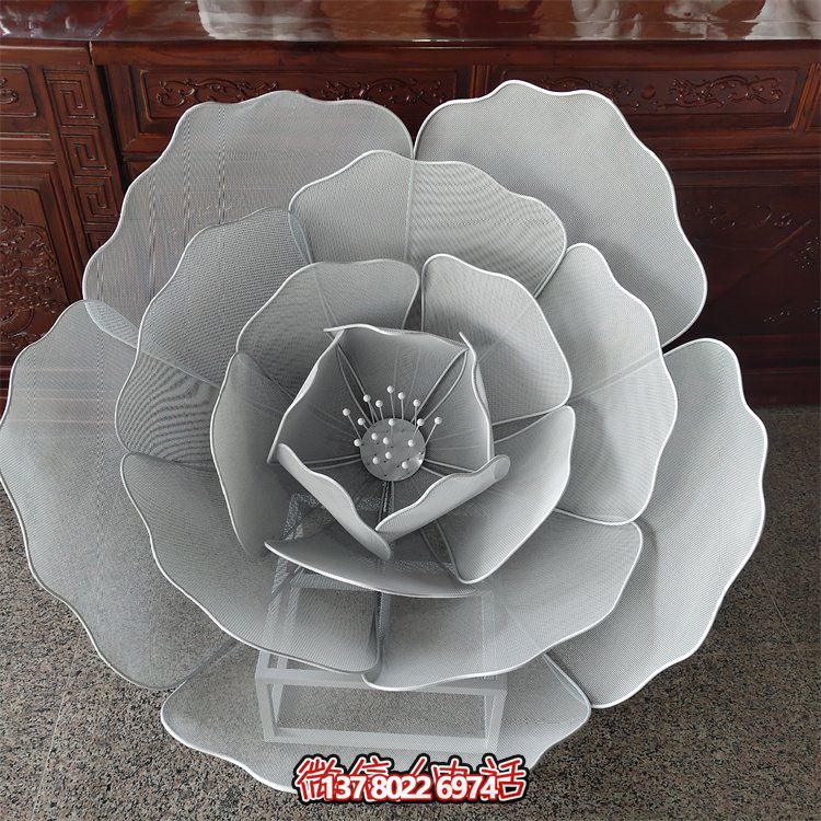 不銹鋼鏤空戶外蓮花雕塑，更美的園林景觀