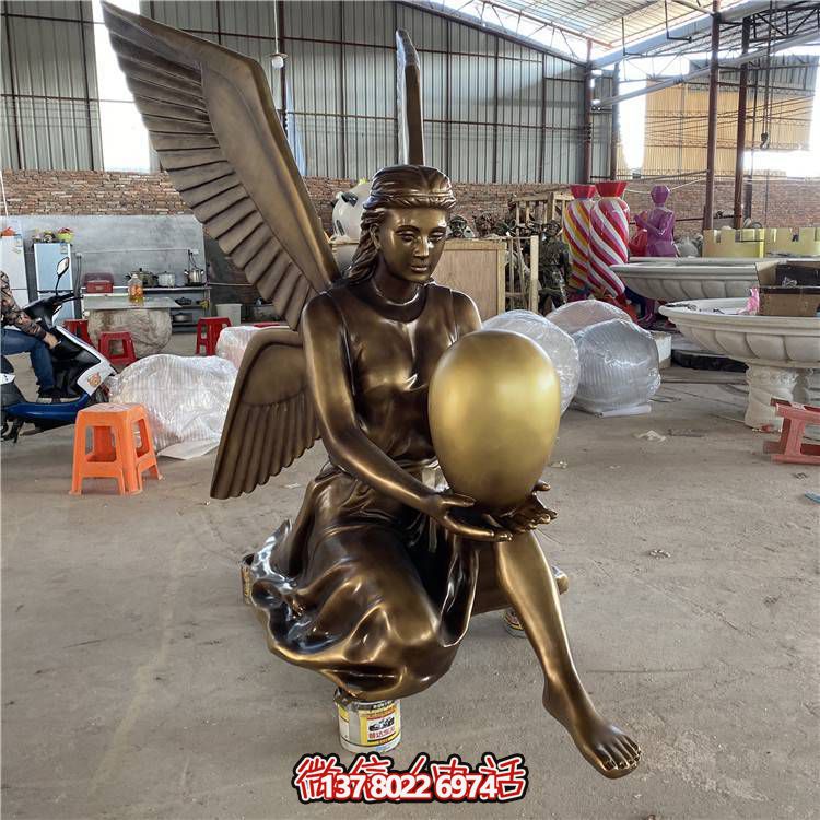 西方仿銅雕塑玻璃鋼花仙子給您的戶外園林帶來(lái)美麗景觀