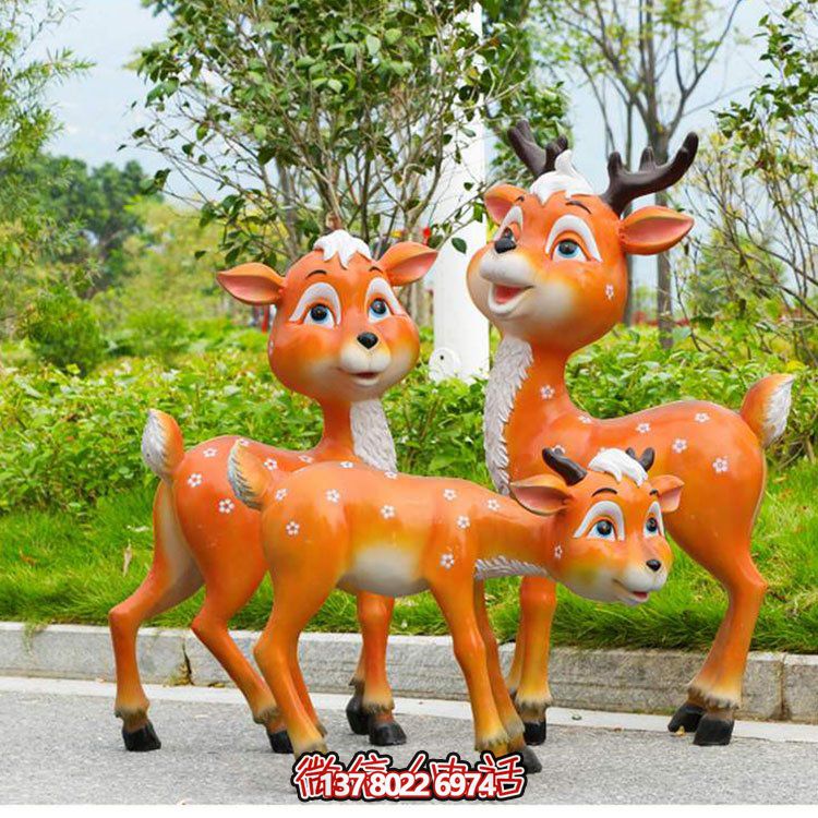 娛樂多彩的動物園玻璃鋼仿銅雕塑景觀