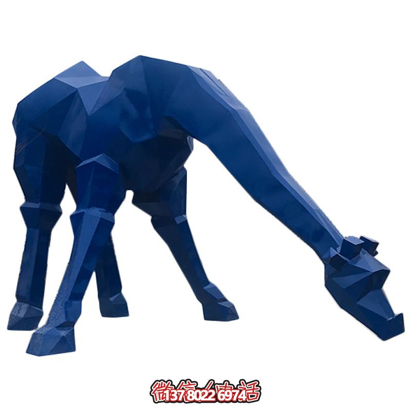 玻璃鋼大型戶外廣場(chǎng)幾何長(zhǎng)頸鹿雕塑