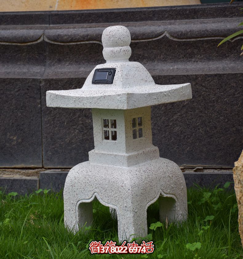 太陽能石燈，復(fù)古中式裝飾戶外景觀燈