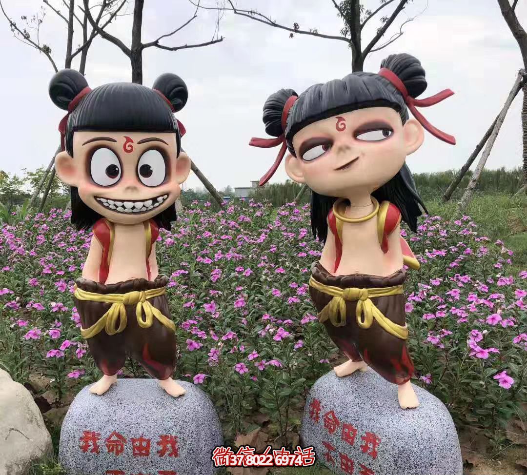 哪吒彩繪玻璃鋼雕塑，為公園廣場帶來獨(dú)特藝術(shù)氛圍