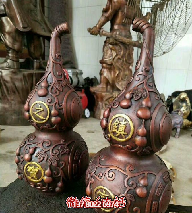 銅雕葫蘆雕塑，增添家居的福氣