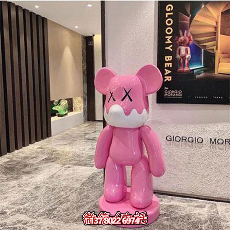 室內裝飾玻璃鋼熊網(wǎng)紅卡通公仔小品雕塑