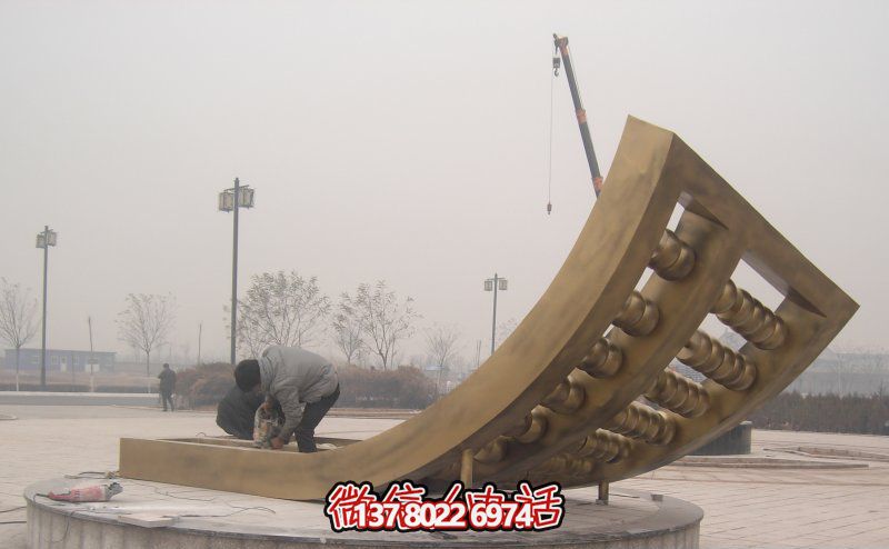 不銹鋼金色算盤(pán)雕塑