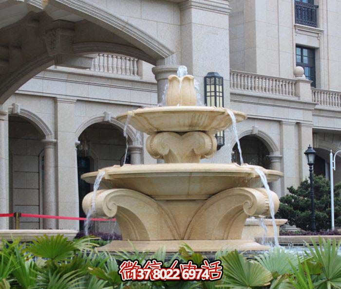 歐式風(fēng)格大理石噴泉雕塑，美化酒店、廣場(chǎng)、景觀