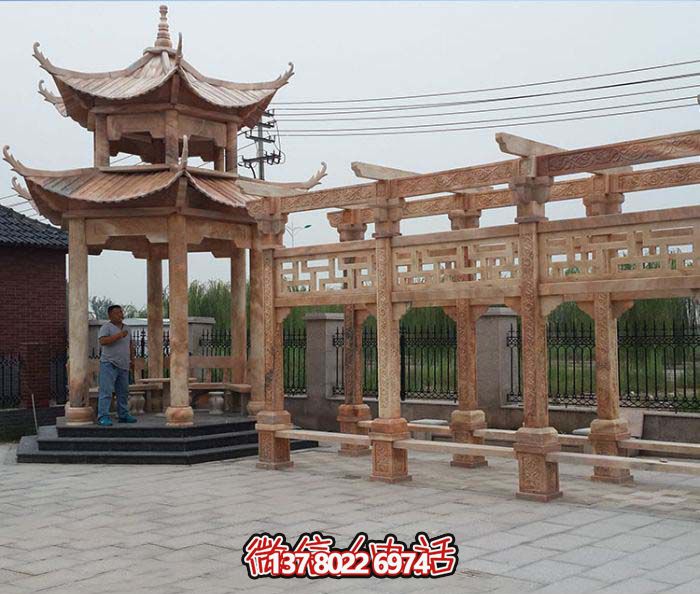 美麗的花崗巖長廊，沐浴在精致的雕刻藝術(shù)中