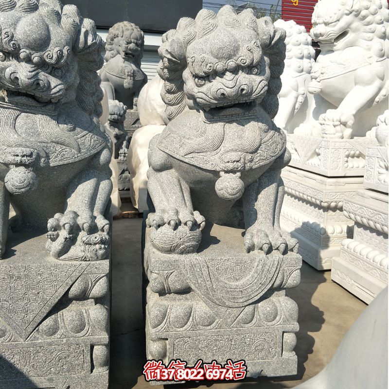 精美大理石獅子雕塑，裝點你的戶外庭院