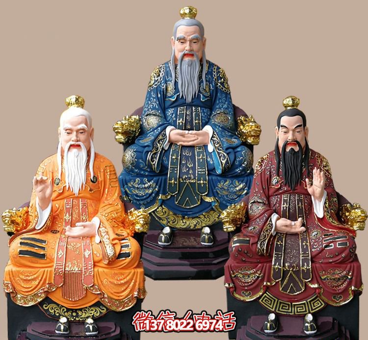 玻璃鋼老子三清尊神佛像，精美彩繪全景展示梵形神寶君