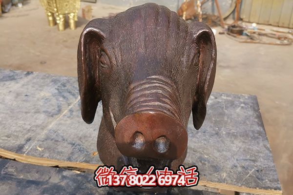 室外豬頭石雕雕塑，添加歡樂氣氛