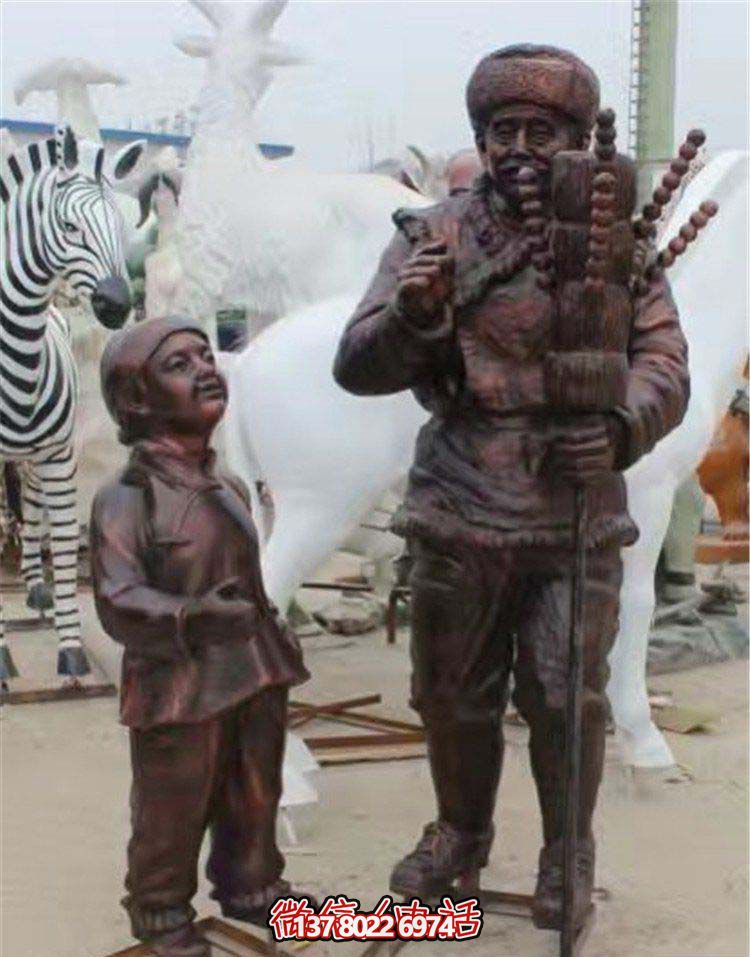 公園買(mǎi)糖葫蘆的小孩玻璃鋼小品雕塑