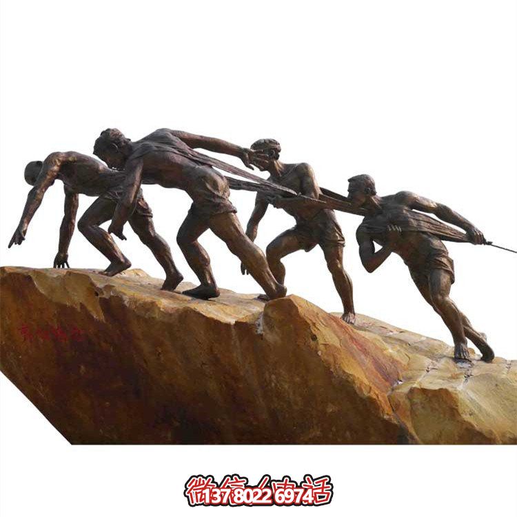 玻璃鋼仿銅園林景觀八路軍戰(zhàn)士人物景觀擺件